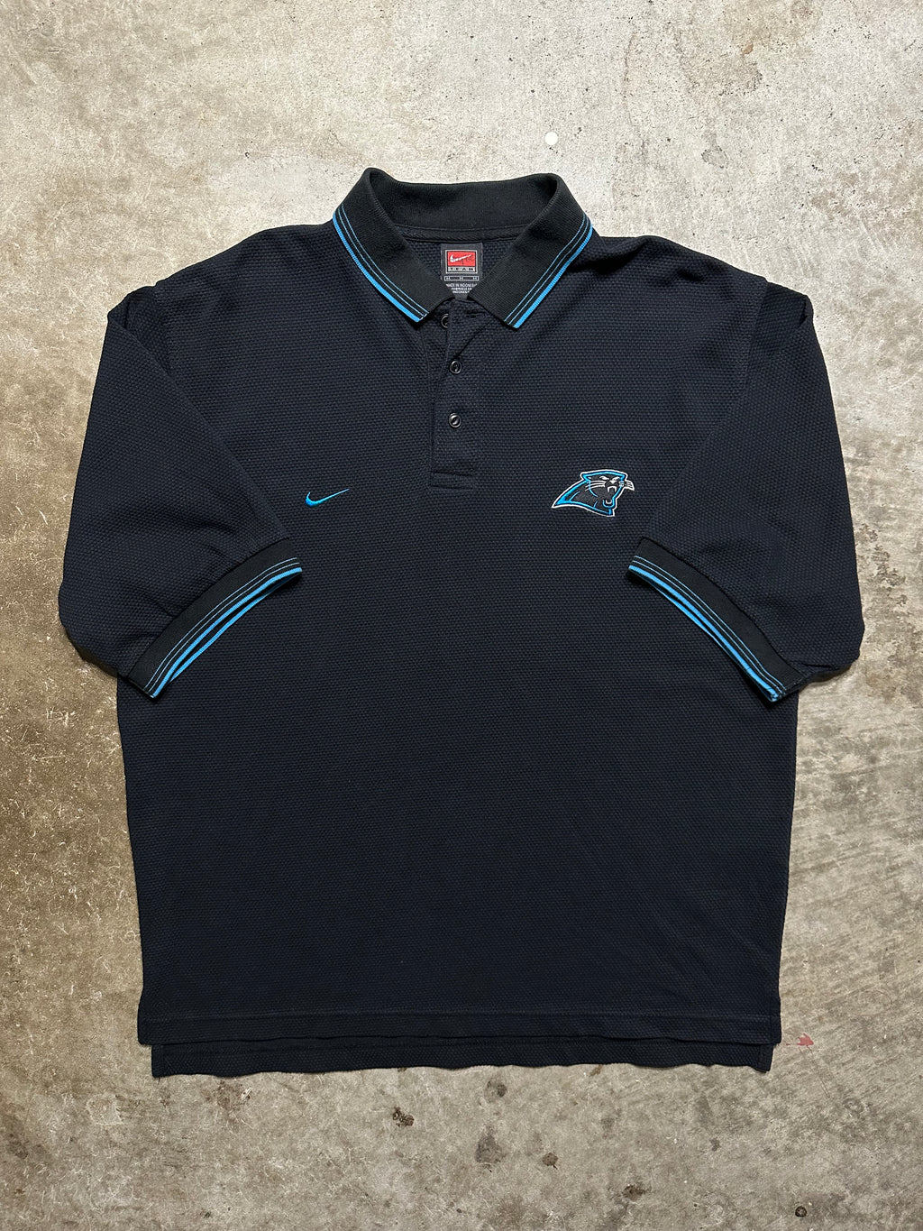 Men's Vintage 90s Carolina Panthers Authentic Pro Line Polo Collared Shirt  2XL