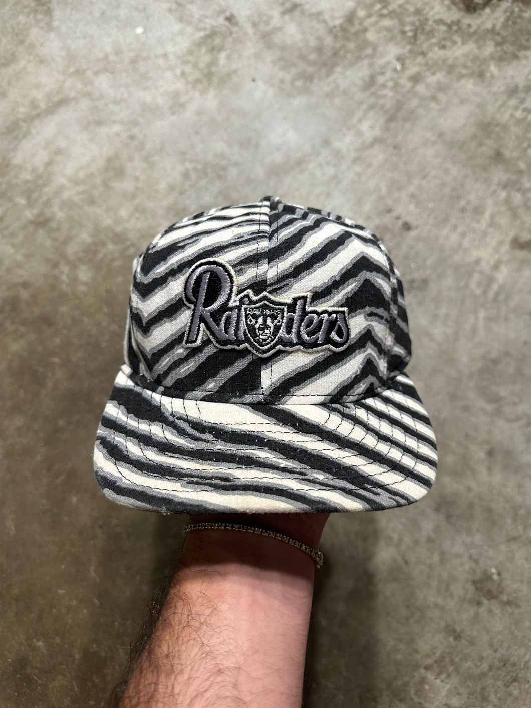 Vintage Oakland Raiders Zubaz Print SnapBack Hat