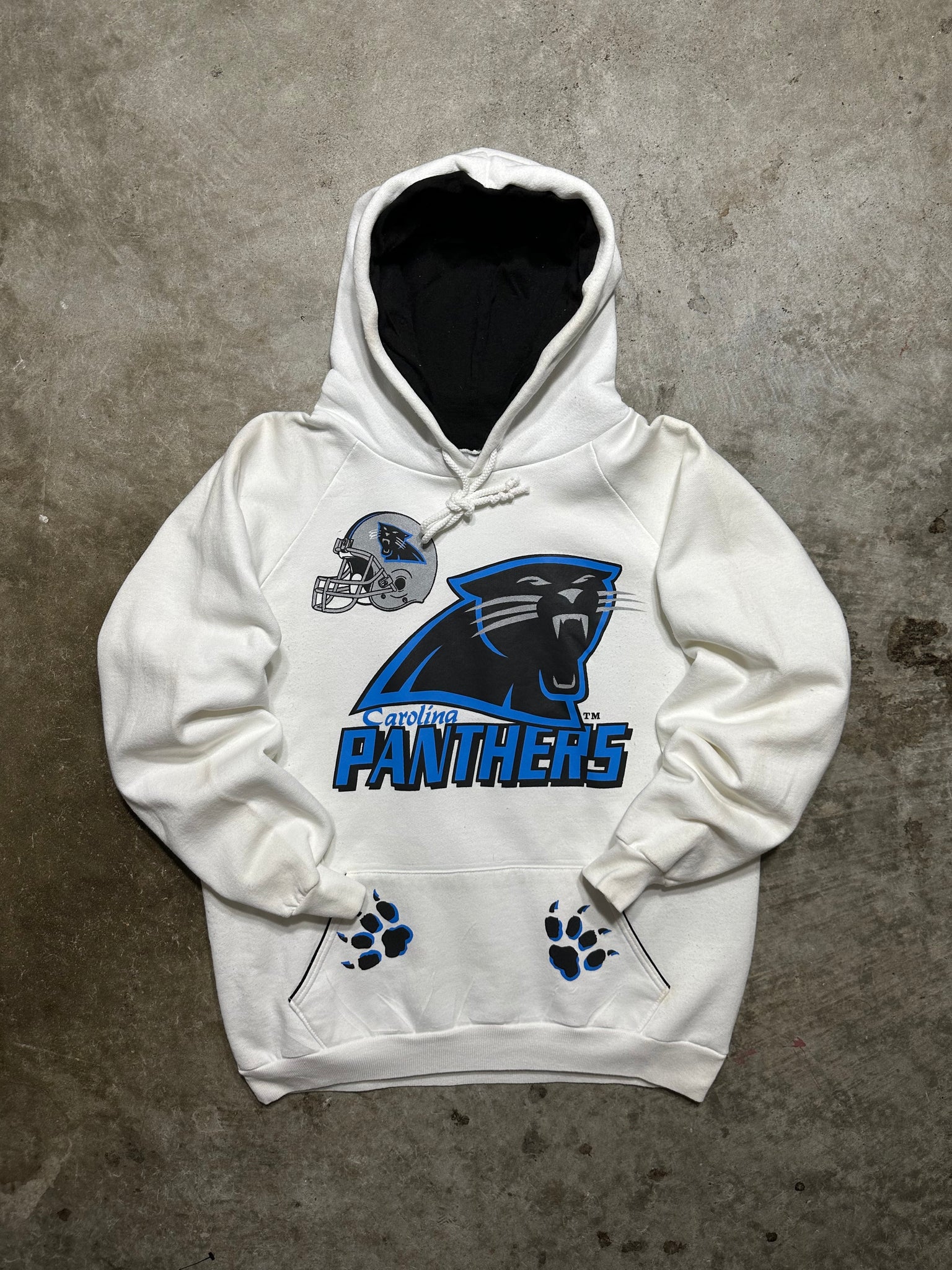 Vintage Carolina Panthers Paw Print Hoodie M L Chubba Vintage