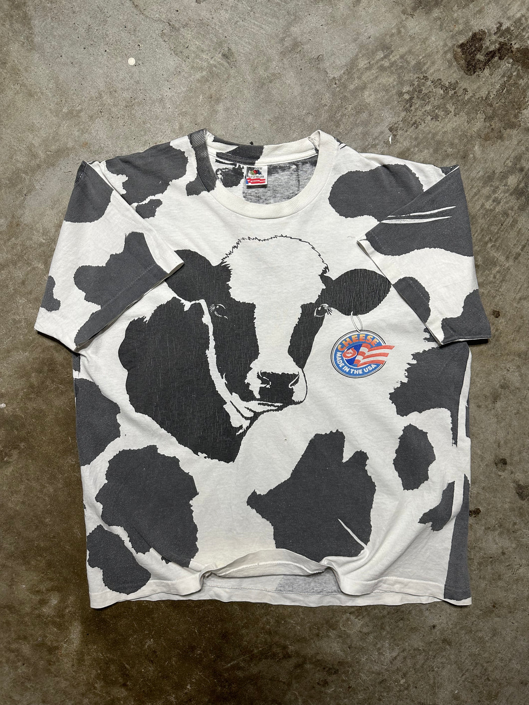 Vintage Cow Print AOP Tee (XL)