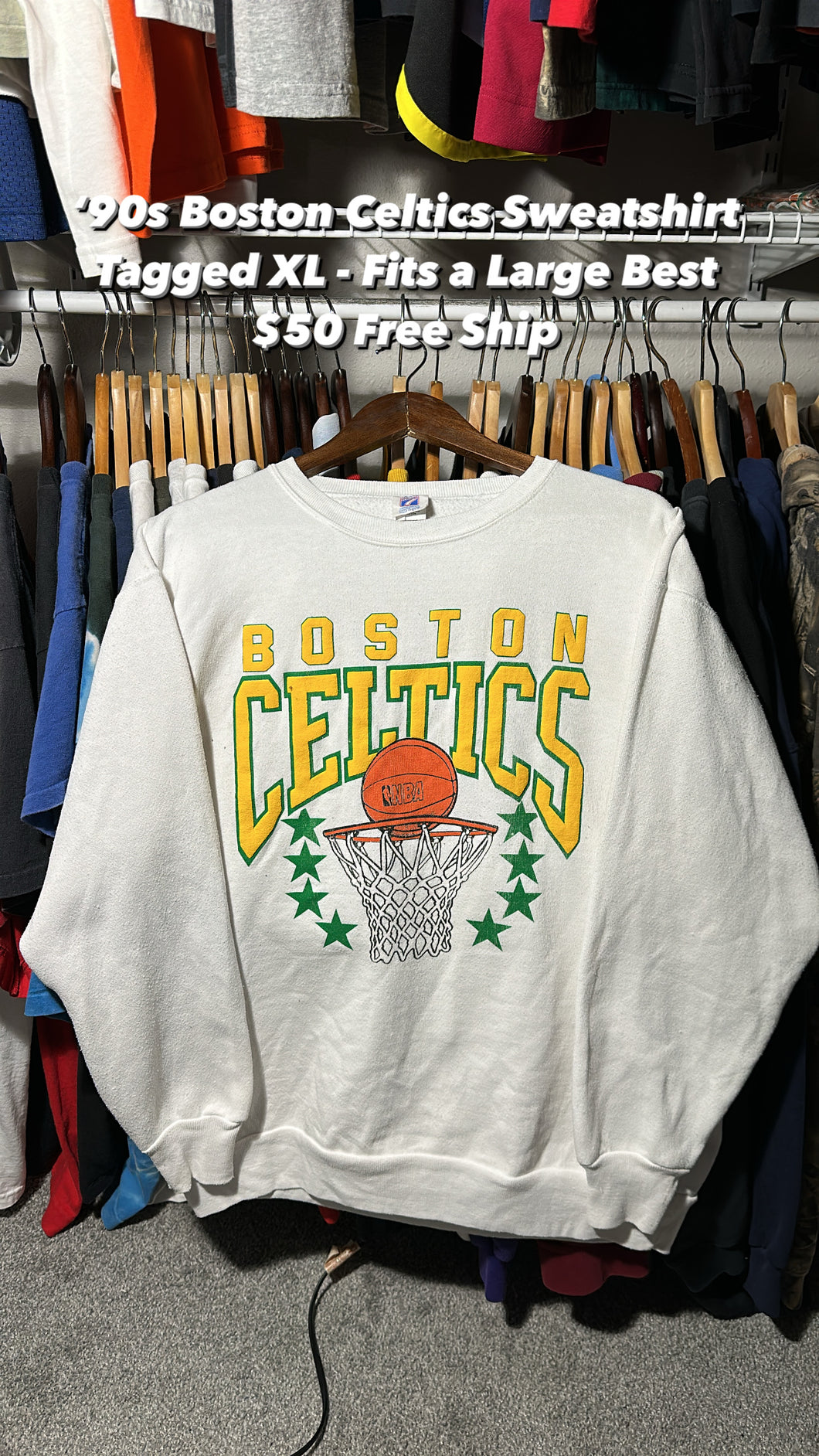 Vintage Celtics + UGA Sweatshirt and Tee