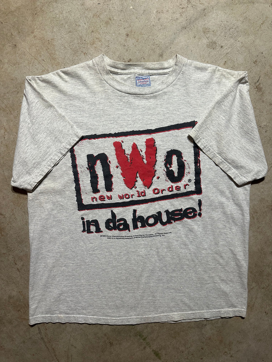 Vintage NWO New World Order In Da House 1999 WCW Wrestling T-Shirt (XL)