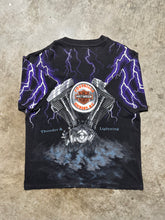 Load image into Gallery viewer, Vintage Harley Davidson Lightning AOP Tee (XL)
