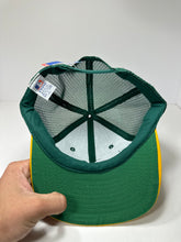 Load image into Gallery viewer, Vintage Oakland A’s Two Tone Half Mesh 1990s SnapBack Hat
