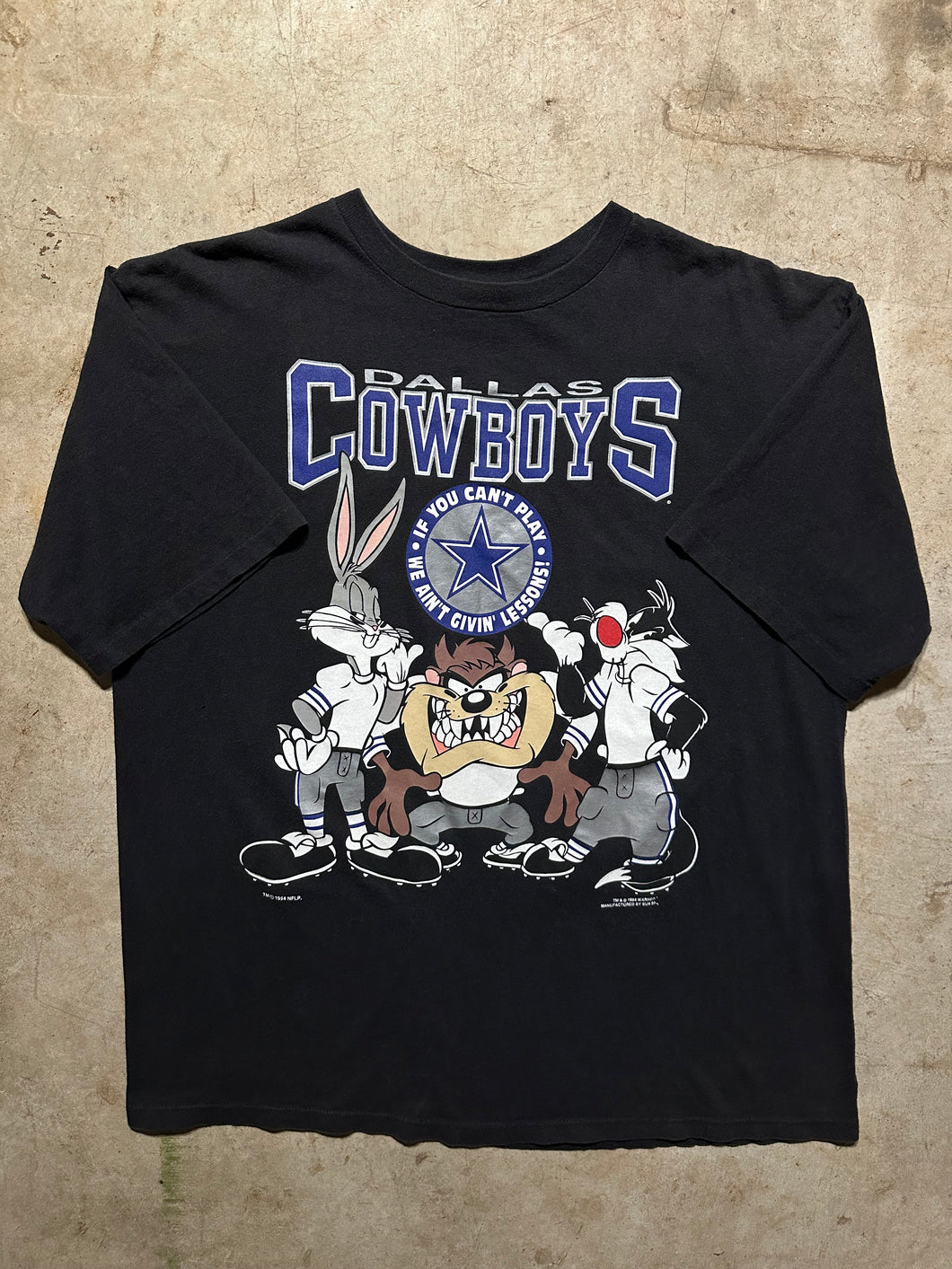 Vintage Dallas Cowboys Looney Tunes Foghorn Leghorn 1990s T-Shirt (XL)