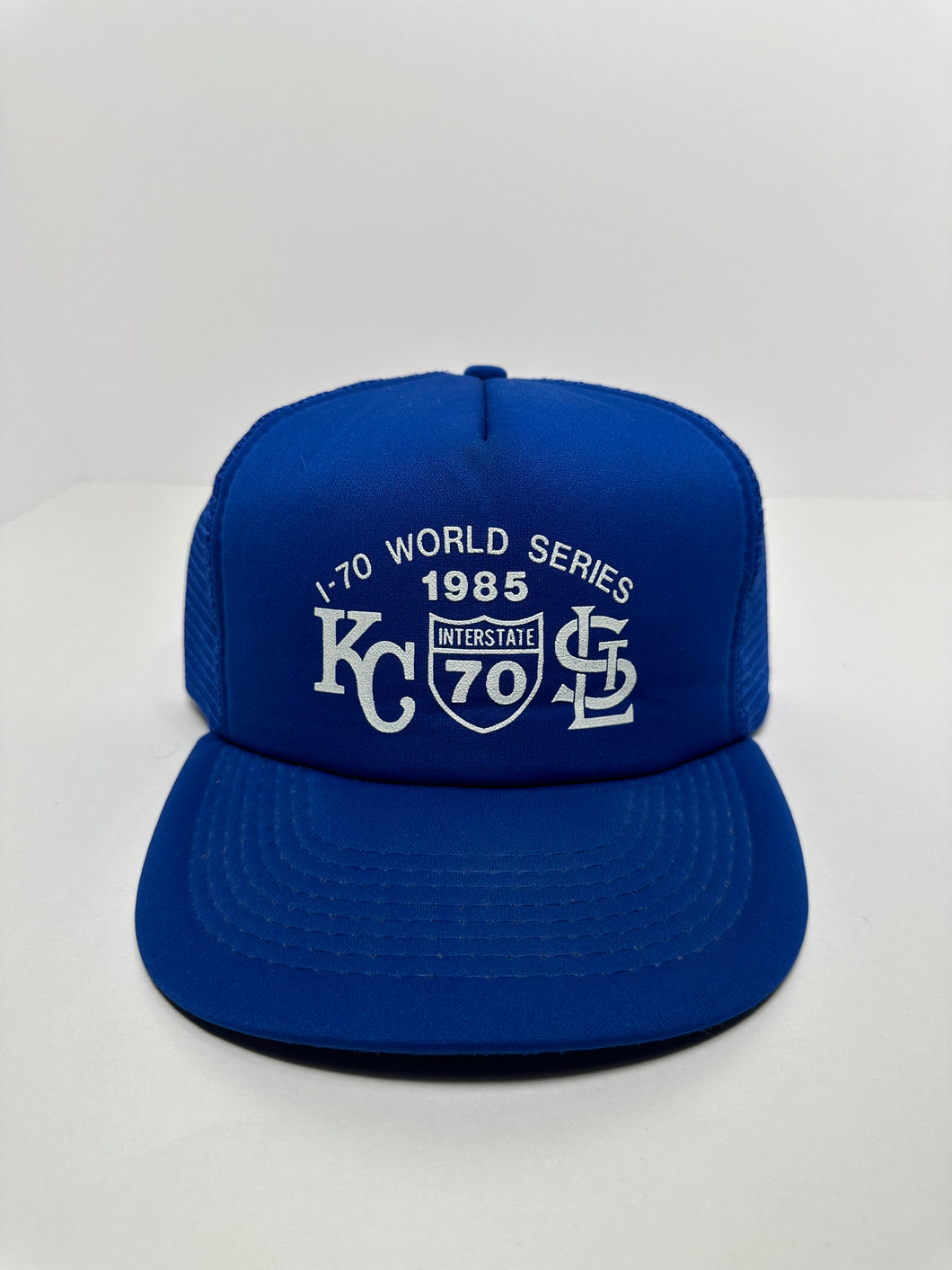 Vintage 1985 MLB World Series Cardinals vs Royals Trucker Hat