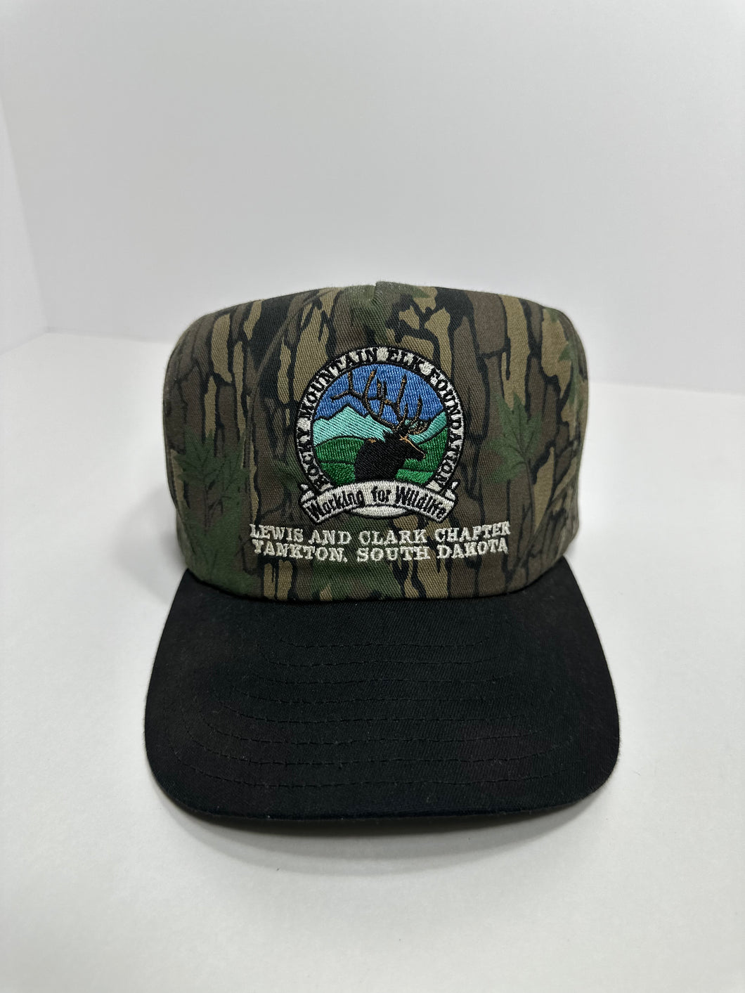 Vintage Rocky Mountain Elk Foundation 90s Camo SnapBack