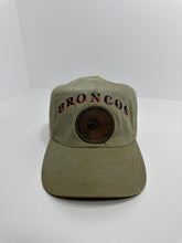 Load image into Gallery viewer, Vintage Denver Broncos Arch Script Leather Crest 90s SnapBack Hat
