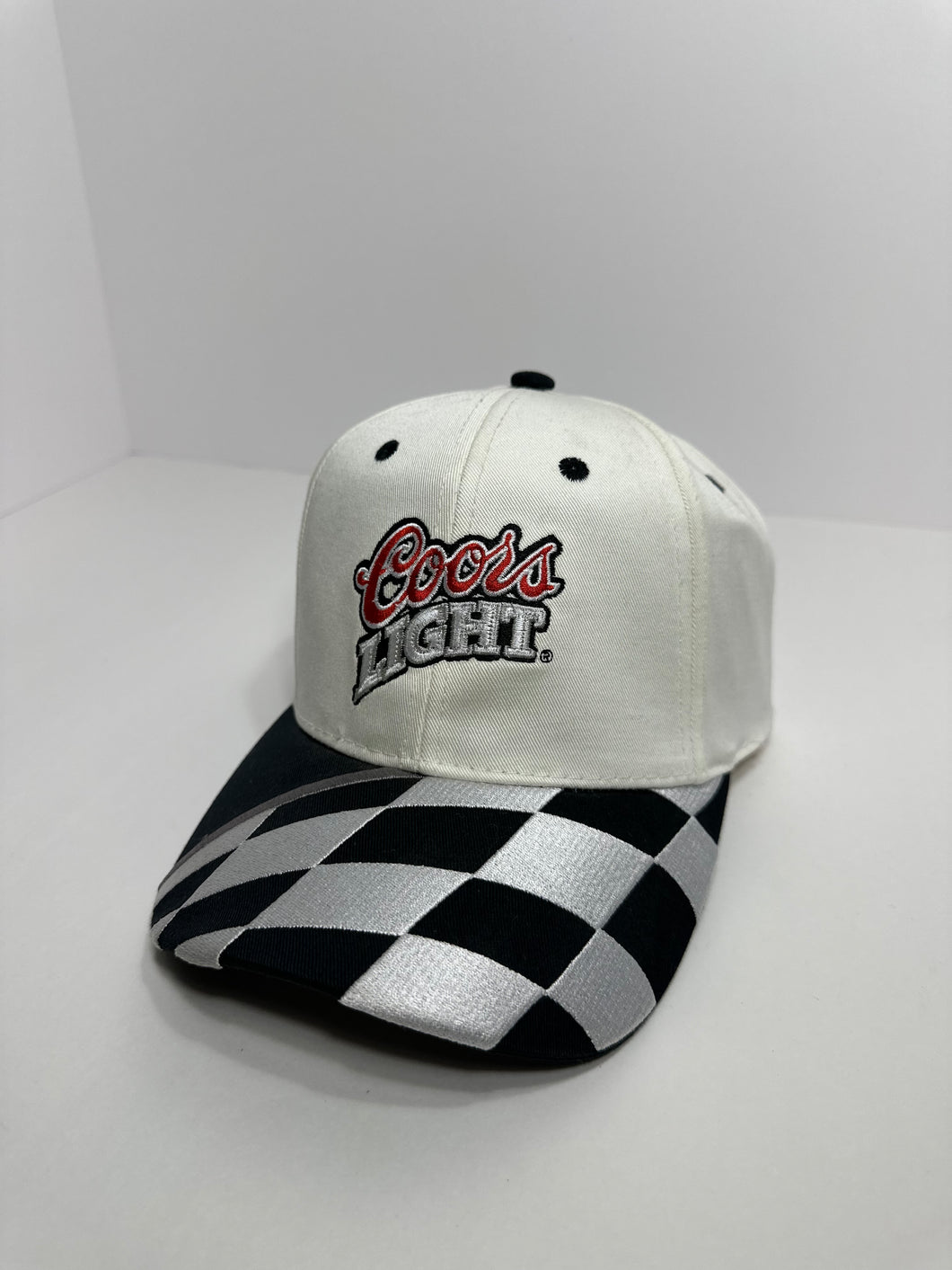 Vintage Coors Light Checkered Flag 90s NASCAR SnapBack Hat