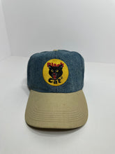 Load image into Gallery viewer, Vintage Black Cat Fireworks 90s Two Tone Denim SnapBack Hat
