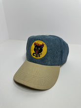 Load image into Gallery viewer, Vintage Black Cat Fireworks 90s Two Tone Denim SnapBack Hat
