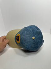 Load image into Gallery viewer, Vintage Black Cat Fireworks 90s Two Tone Denim SnapBack Hat
