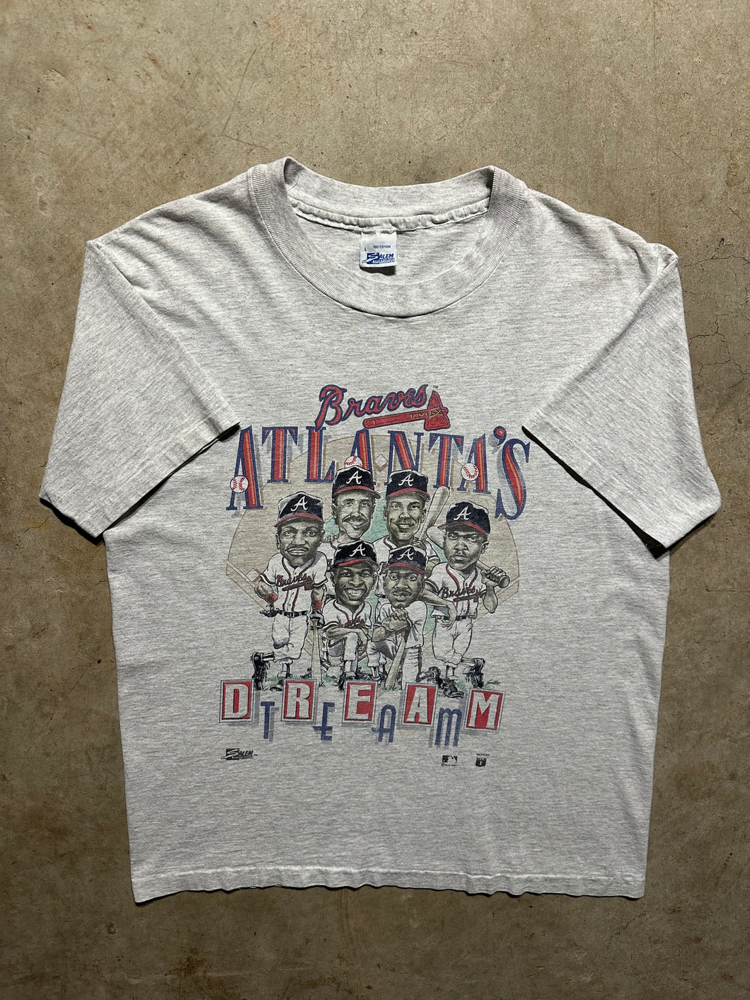 Vintage Atlanta Braves Dream Team 1992 Caricature T-Shirt (Large)