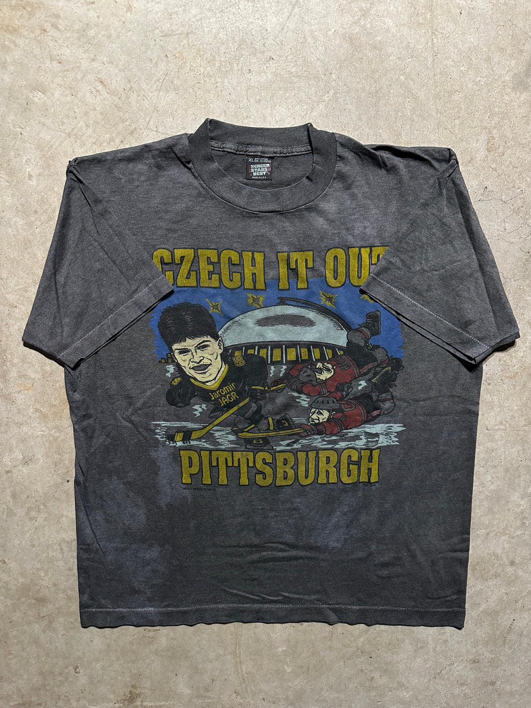 Vintage Jaromír Jagr Pittsburgh Penguins ‘90s Caricature T Shirt (XL)