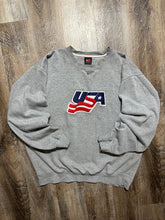 Load image into Gallery viewer, Vintage Team USA Hockey Nike Center Swoosh Gray Sweatshirt (L/XL)
