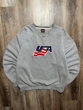 Load image into Gallery viewer, Vintage Team USA Hockey Nike Center Swoosh Gray Sweatshirt (L/XL)
