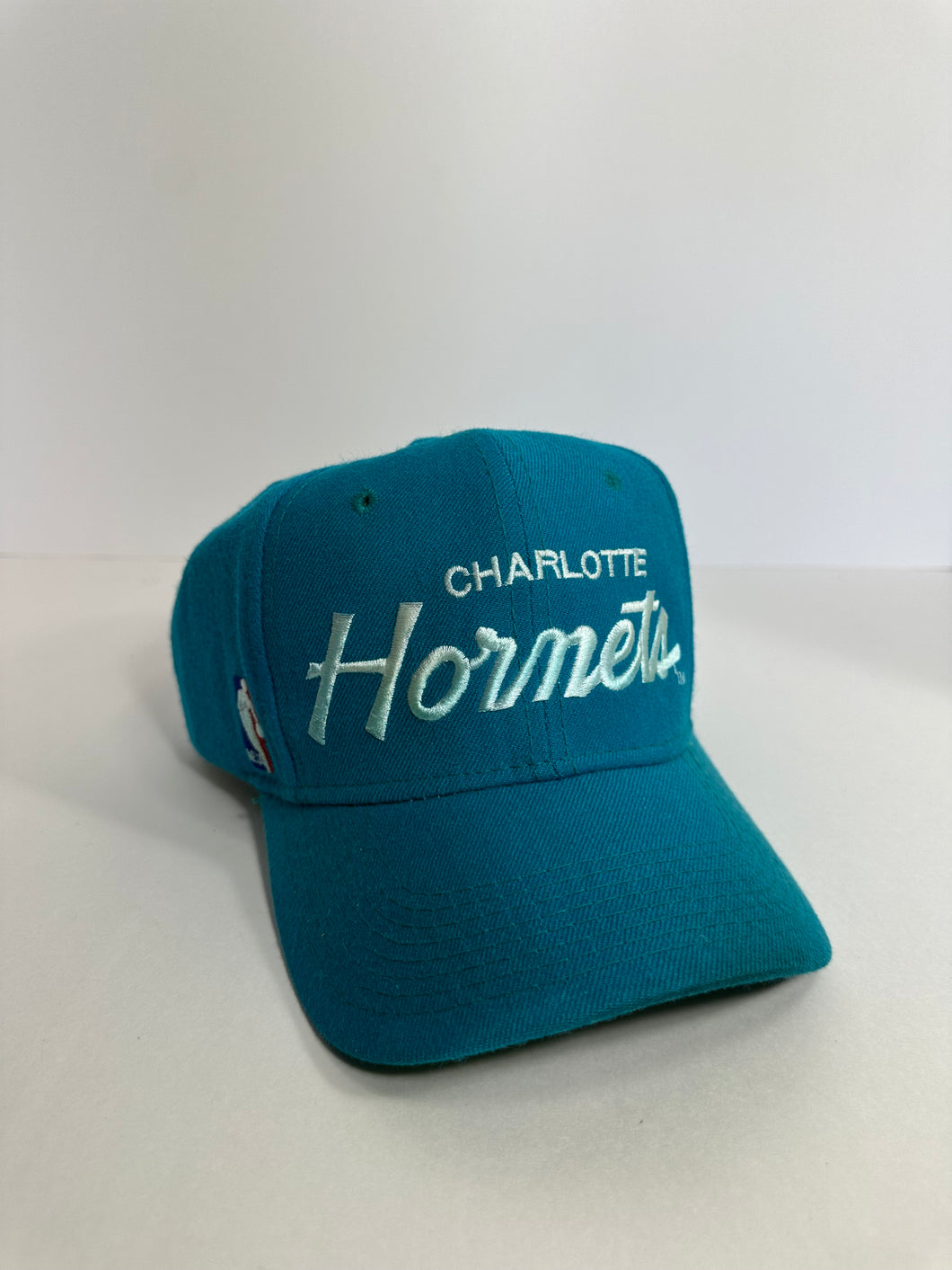 Vintage Charlotte Hornets Script 100% Wool 1980s Snapback Hat