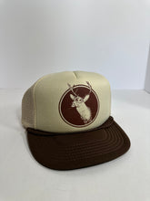 Load image into Gallery viewer, Vintage Deer Hunting Brown Creme Two Tone 1980s Trucker Hat
