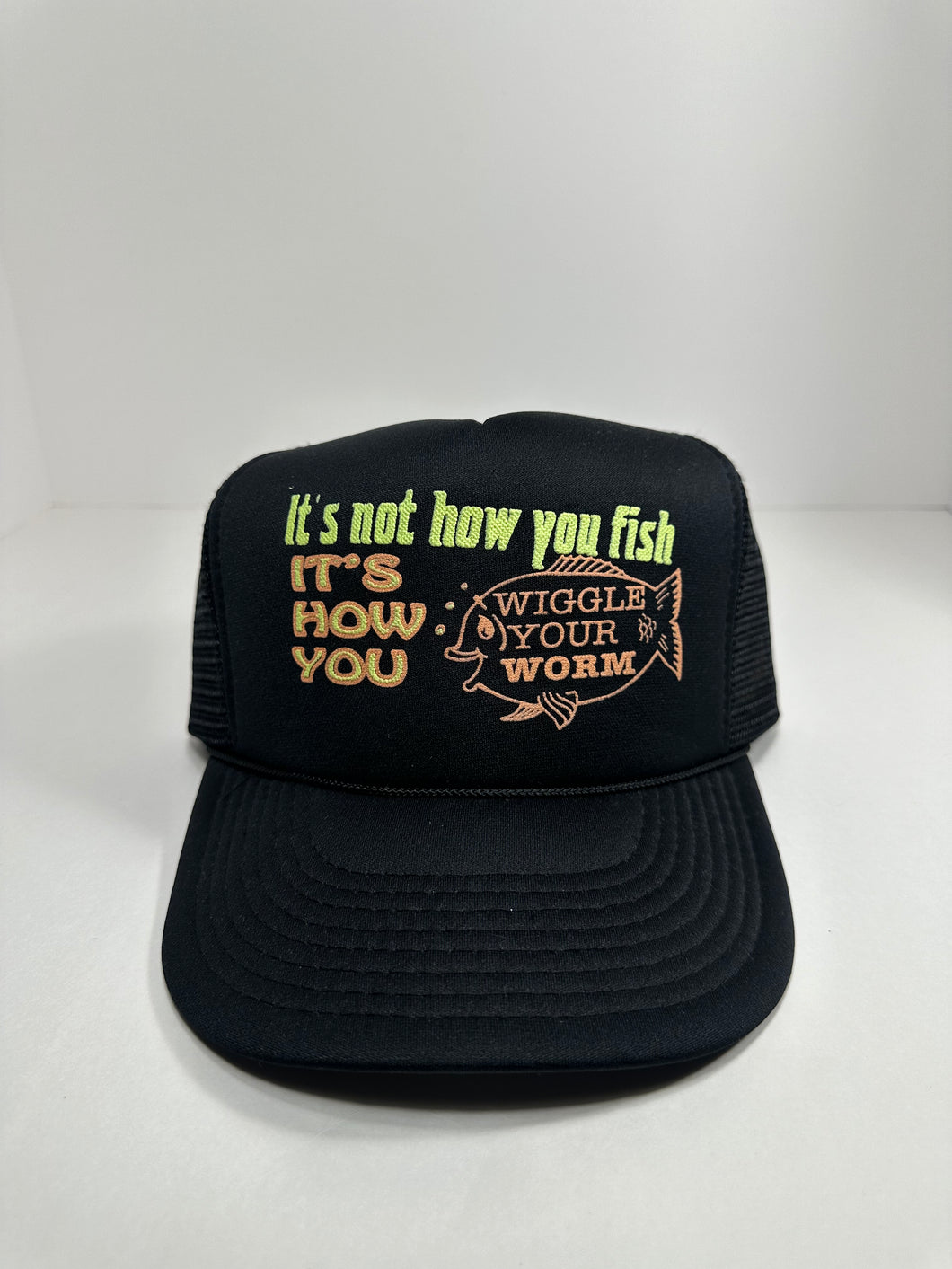 Vintage How you Wiggle your Worm Fishing 1990s Trucker Hat