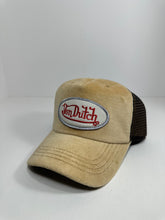 Load image into Gallery viewer, Y2K Von Dutch Creme Brown Suede Felt Two Tone Trucker Hat
