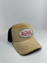 Load image into Gallery viewer, Y2K Von Dutch Creme Brown Suede Felt Two Tone Trucker Hat
