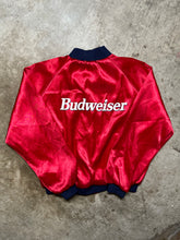 Load image into Gallery viewer, Vintage Budweiser Satin Bomber Jacket (Large)
