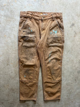 Load image into Gallery viewer, Y2K Tan Painted Carhartt Relaxed Fit Double Knee Pants (33x30)
