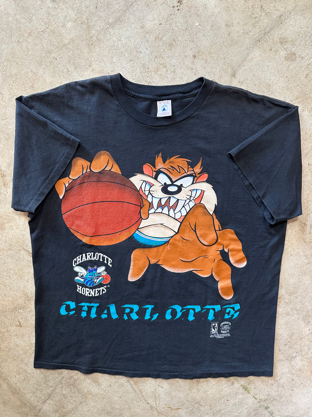 Vintage Charlotte Hornets Taz 1995 Graphic T-Shirt (XL)