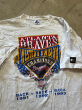 Load image into Gallery viewer, Vintage Atlanta Braves 1993 Three Time Champions Graphic T-Shirt (XL)
