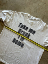 Load image into Gallery viewer, Vintage Take Me Drunk Im Home 1990&#39;s Blurry Word Graphic T-Shirt (XL)

