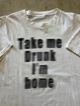 Load image into Gallery viewer, Vintage Take Me Drunk Im Home 1990&#39;s Blurry Word Graphic T-Shirt (XL)
