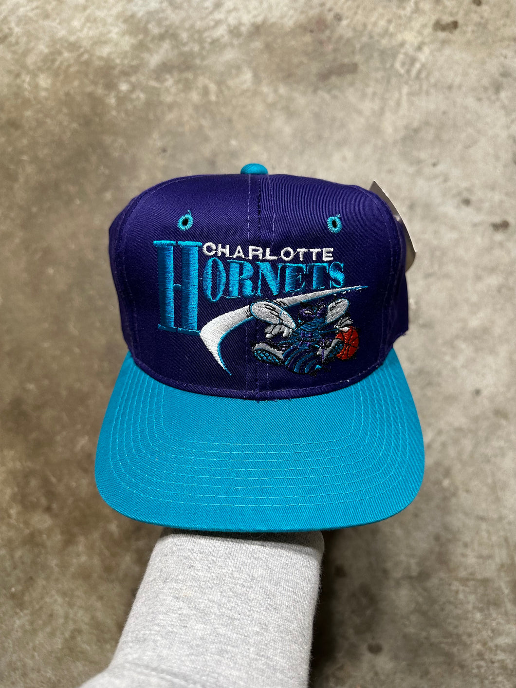 Vintage Charlotte Hornets Embroidered Snapback Ha