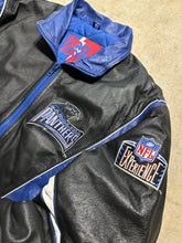 Load image into Gallery viewer, Vintage Carolina Panthers &#39;90s Pro Player Leather Jacket (XL)
