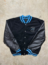 Load image into Gallery viewer, Vintage Carolina Panthers Spell Out Reebok Reversible Bomber Jacket (XL)
