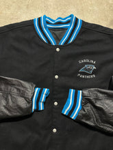 Load image into Gallery viewer, Vintage Carolina Panthers Spell Out Reebok Reversible Bomber Jacket (XL)
