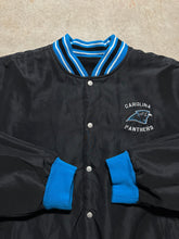 Load image into Gallery viewer, Vintage Carolina Panthers Spell Out Reebok Reversible Bomber Jacket (XL)
