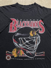 Load image into Gallery viewer, Vintage Chicago Blackhawks Goalie Helmet 90s T Shirt (XL)
