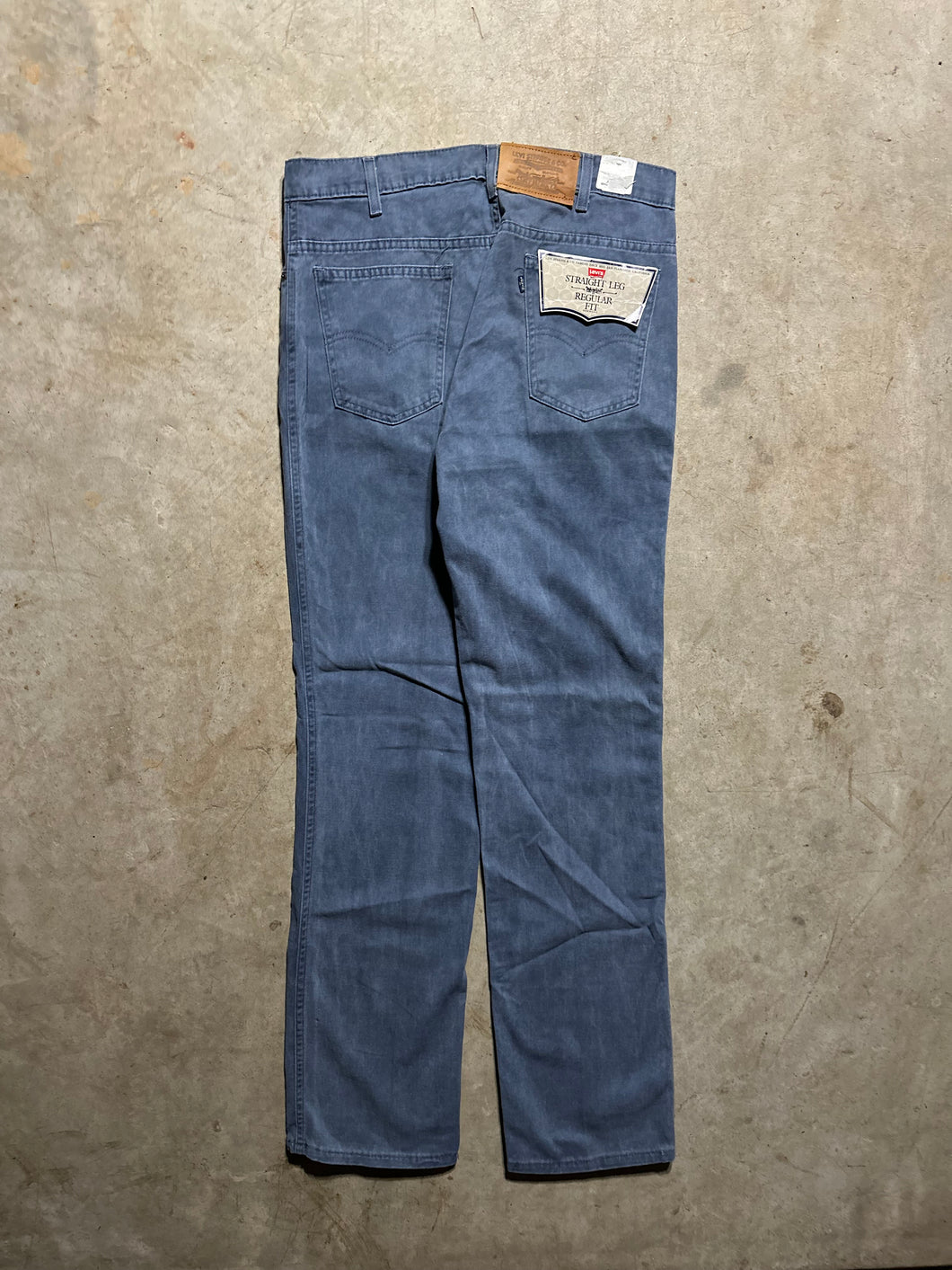 Vintage Levis 80s Blue Tab Straight Leg Pigeon Blue Jeans (34x34)