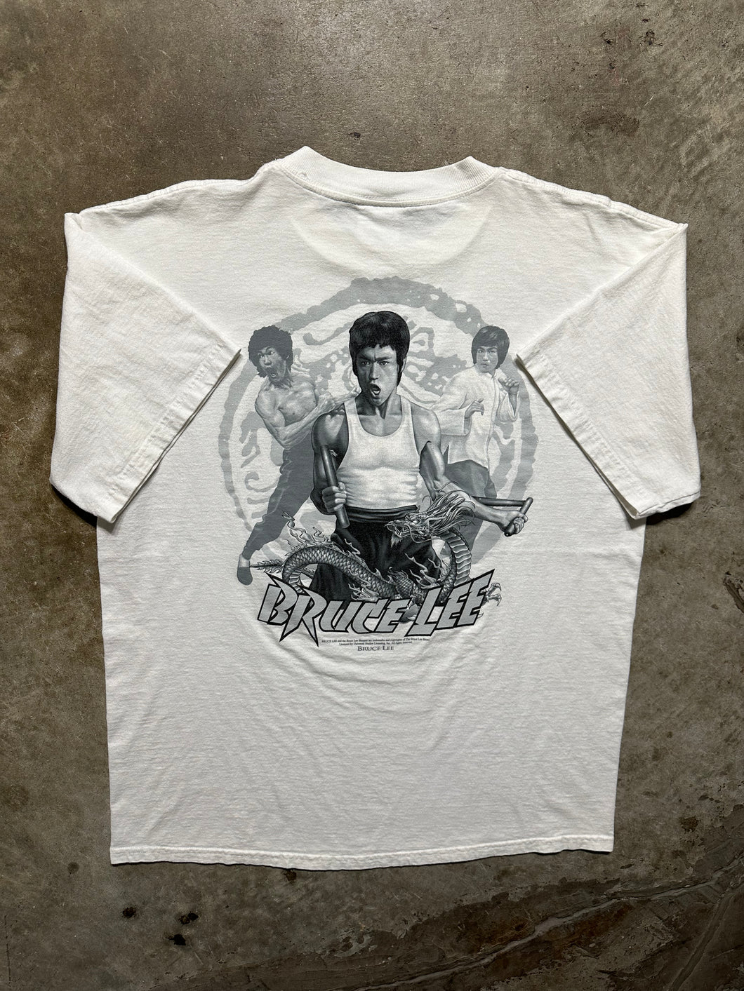 Vintage Bruce Lee Dragon 90s Graphic Tee Shirt (XL)