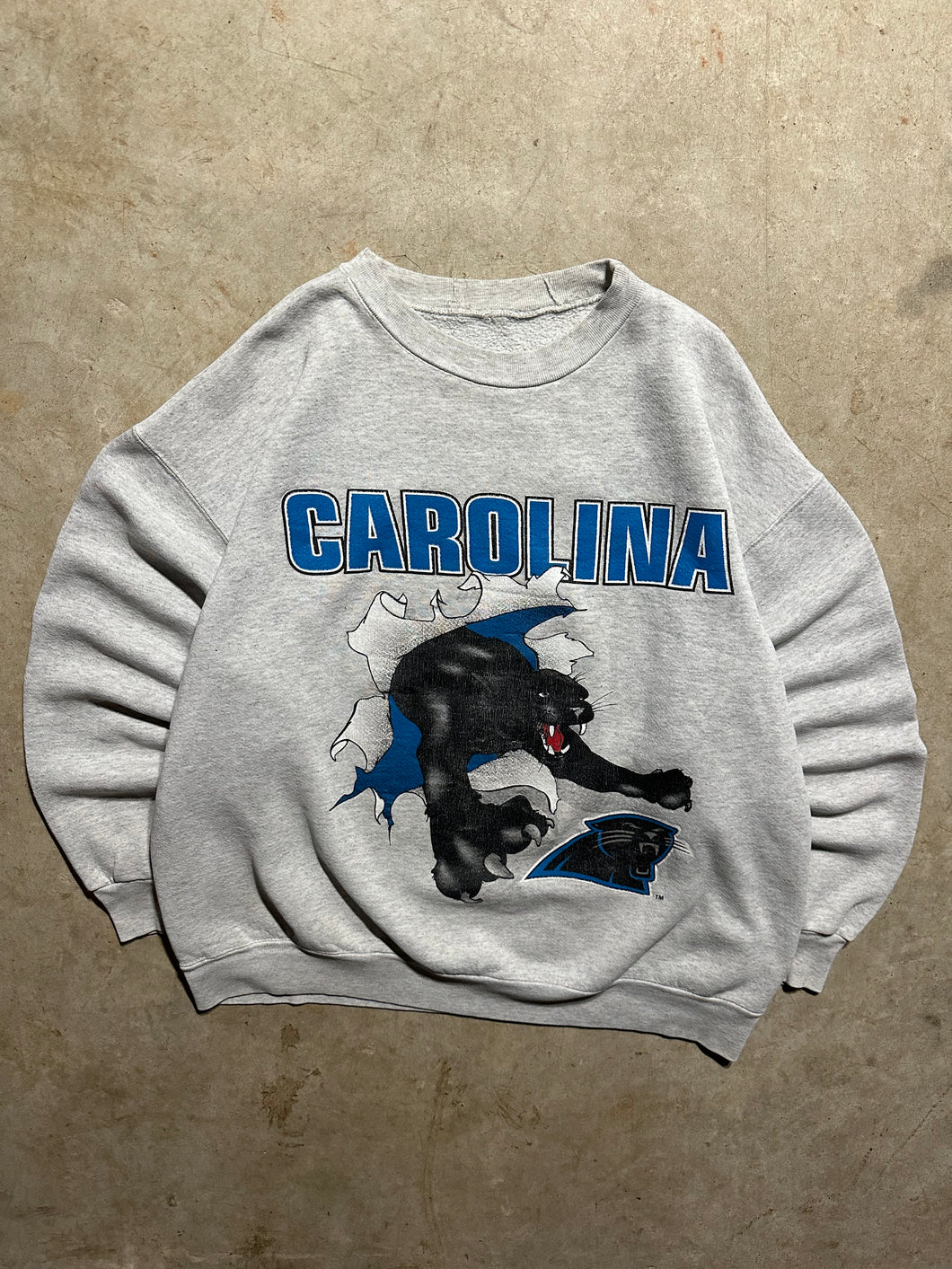 Vintage Carolina Panthers 1993 Nutmeg Breakthrough Sweatshirt (Boxy Large)