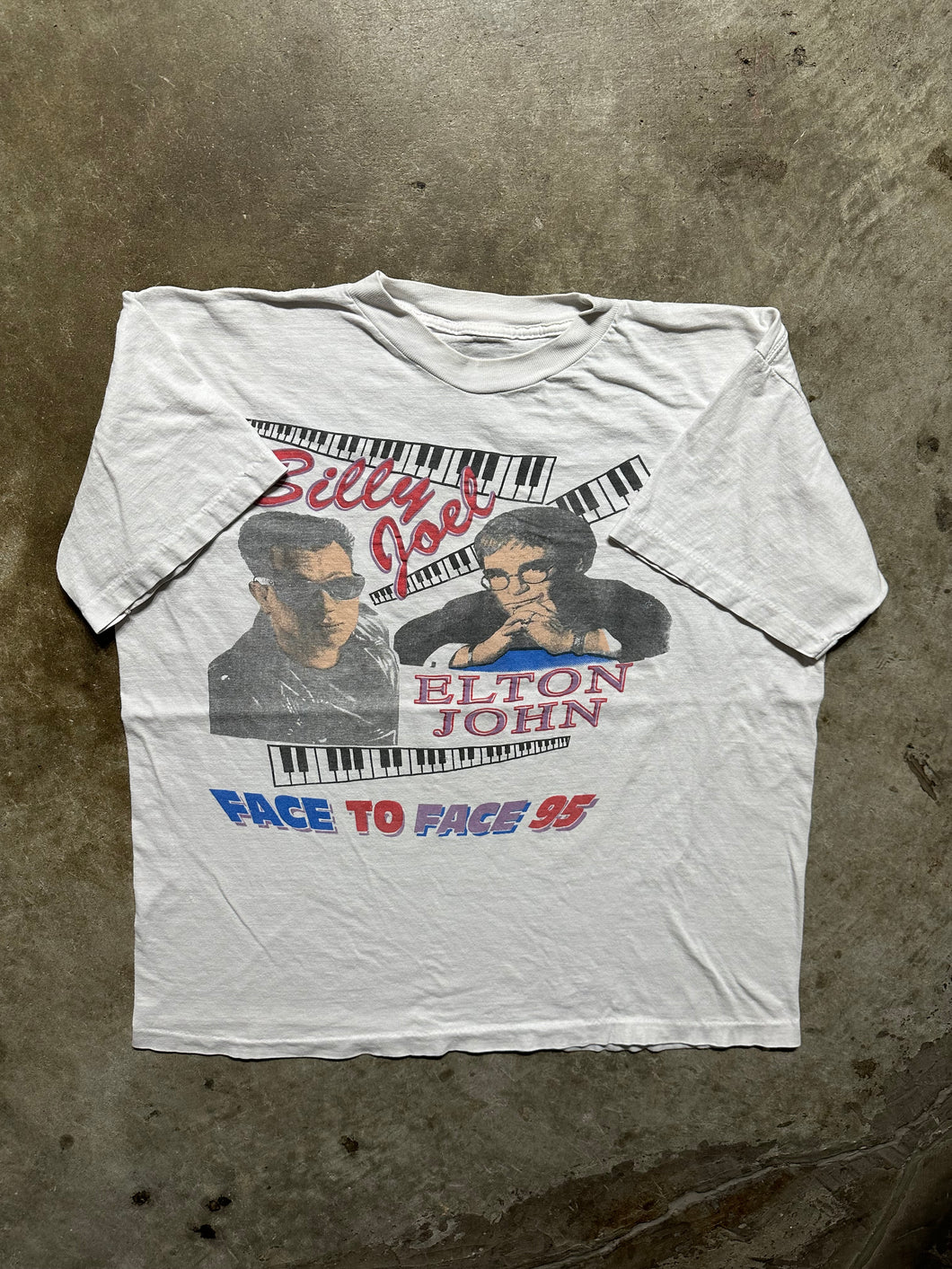 Vintage Billy Joel and Elton John 1995 Face to Face Tour Tee (Boxy Large)