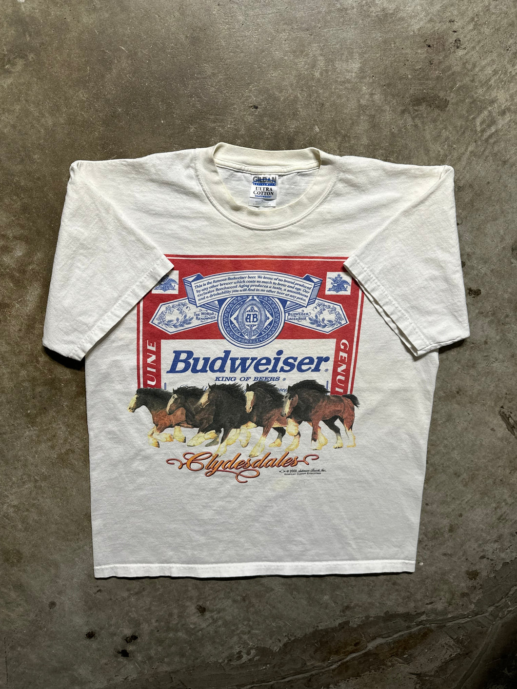 Vintage Budweiser Clydesdales 2000 Graphic Tee (Large)