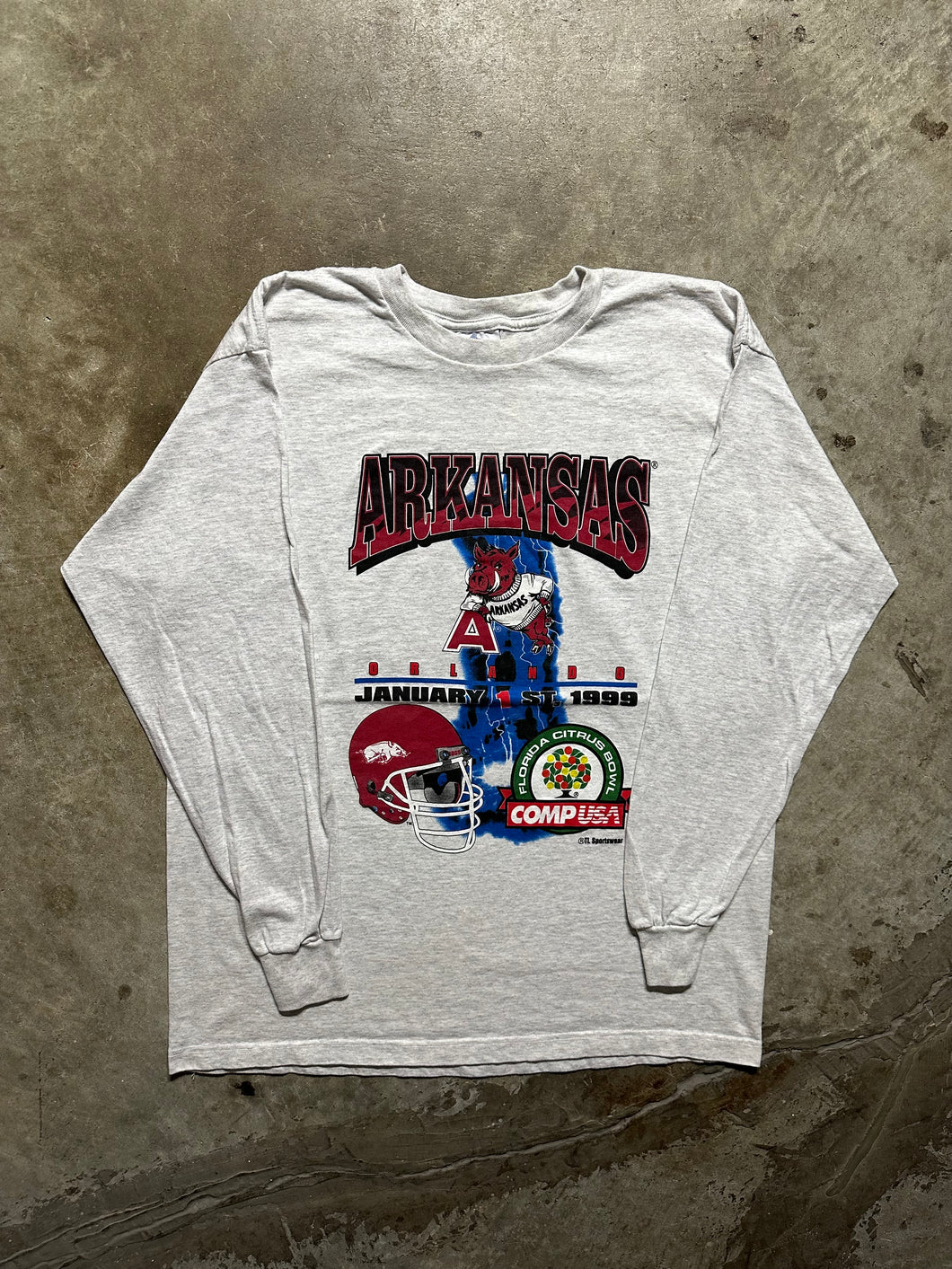 Vintage Arkansas Razorbacks 1999 Citrus Bowl Long Sleeve Tee (Large)