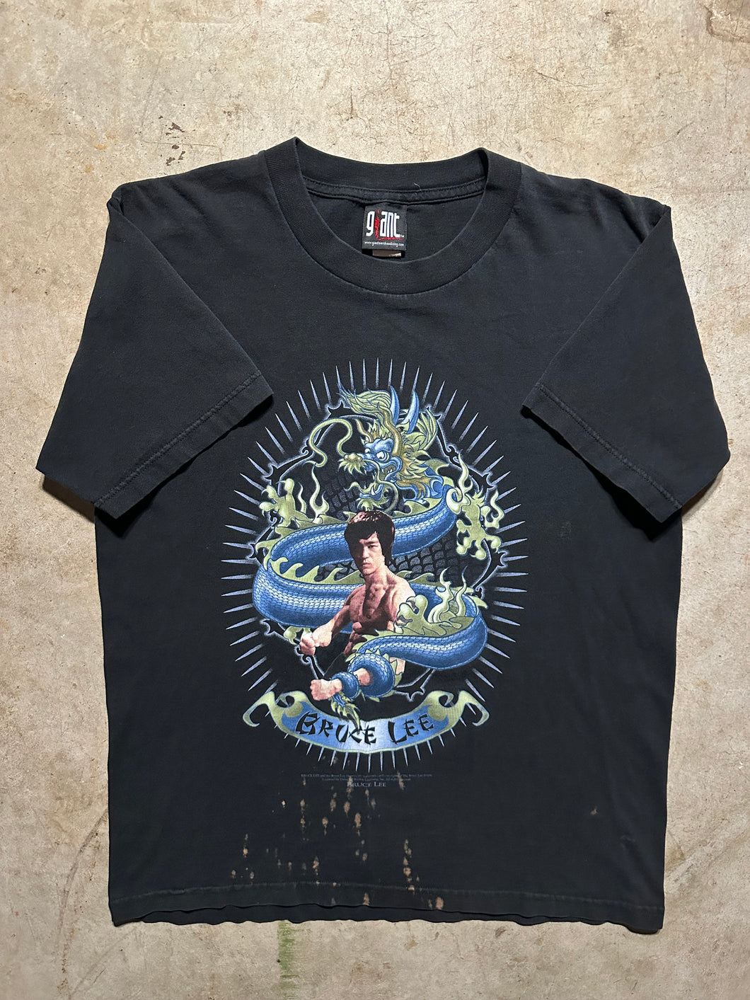 Vintage Bruce Lee 1990s Dragon Martial Arts Karate T-Shirt (Large)