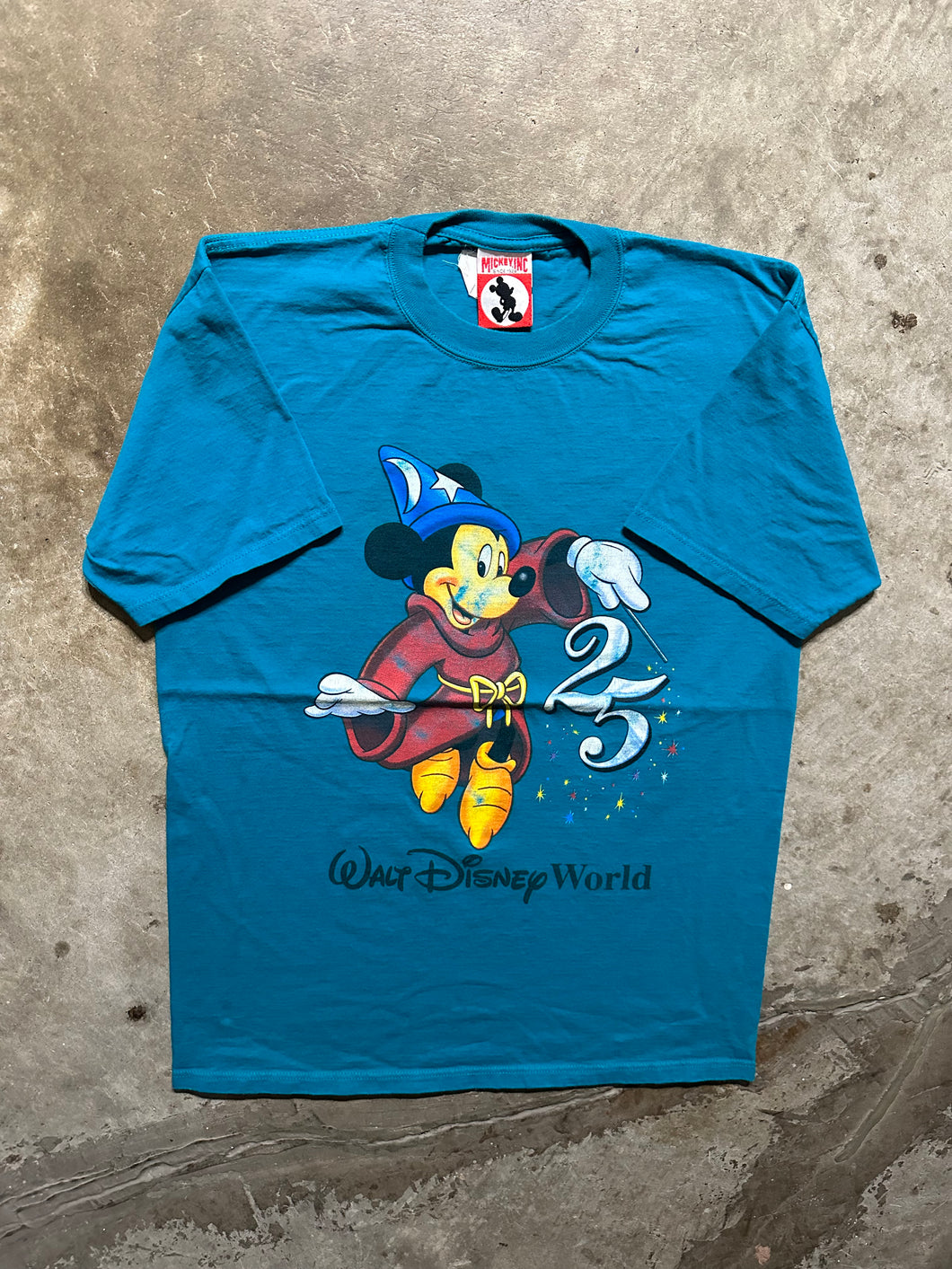 Vintage Walt Disney World 1990s Teal Tee Shirt (Large)