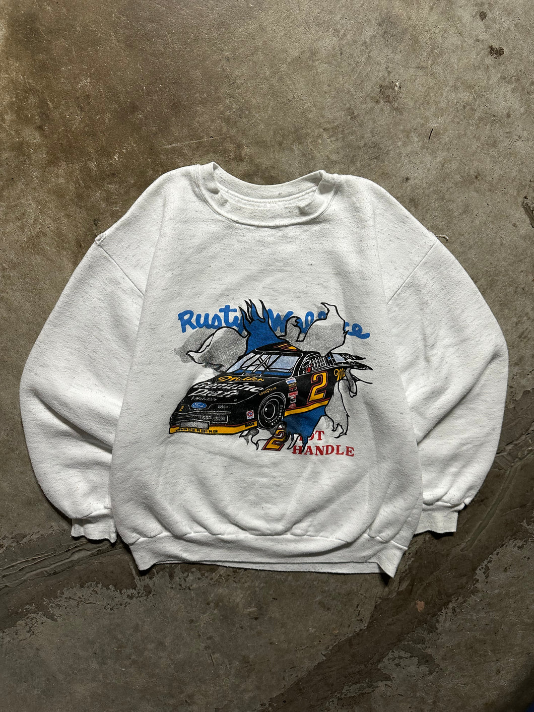 Vintage Rusty Wallace 2 Hot to Handle 90s Nascar Racing Sweatshirt (Medium)