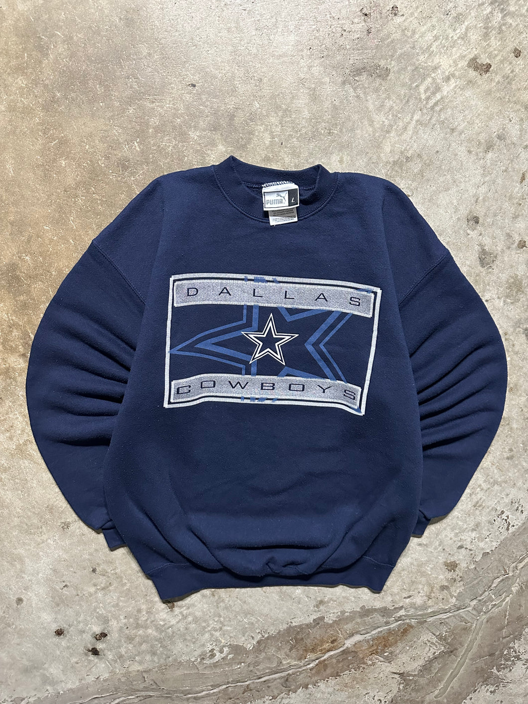 Vintage Dallas Cowboys 90s Puma NFL Football Sweatshirt (Large)