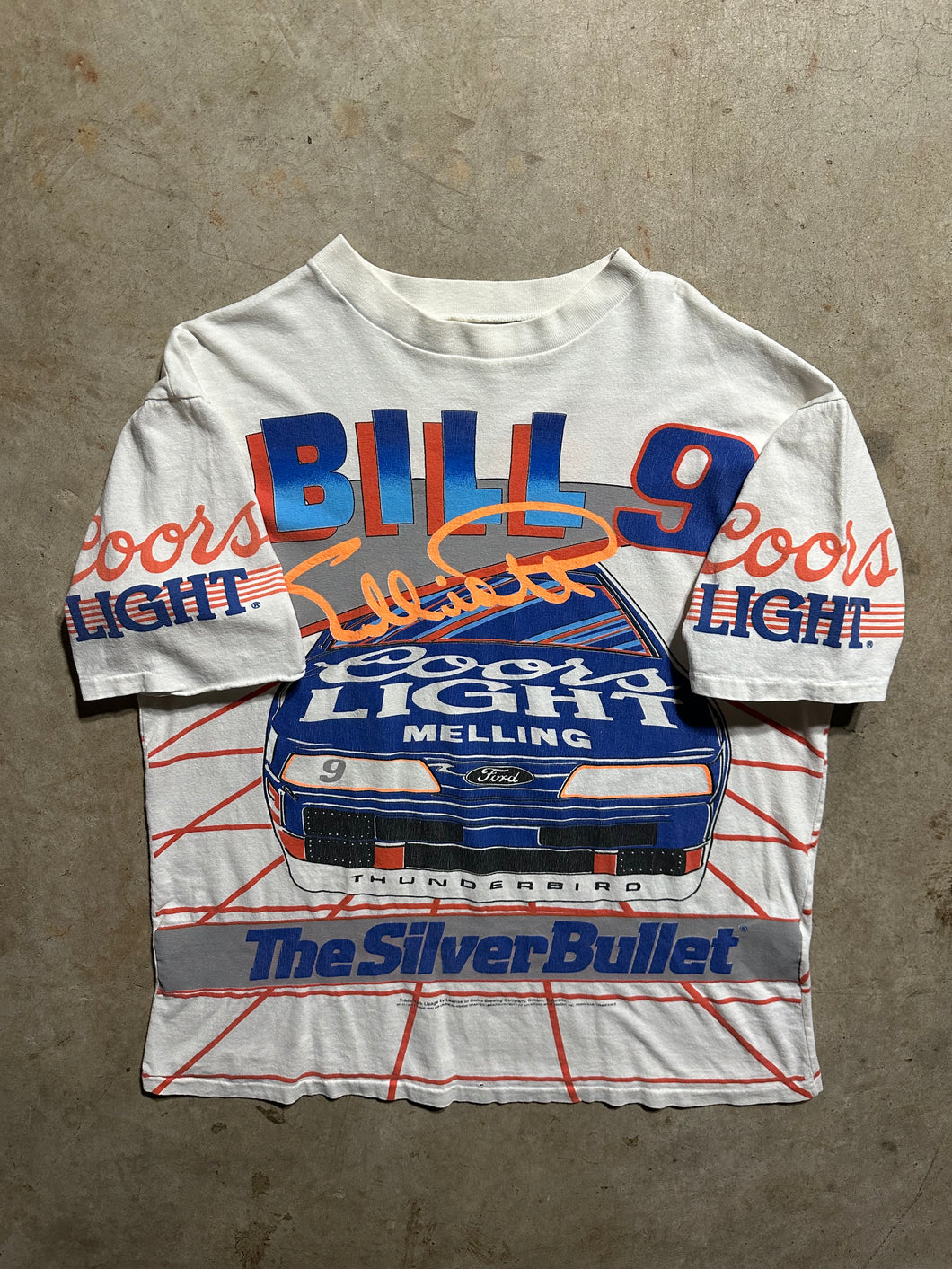 Vintage Bill Elliot Coors Nascar AOP Racing T Shirt (L/XL)