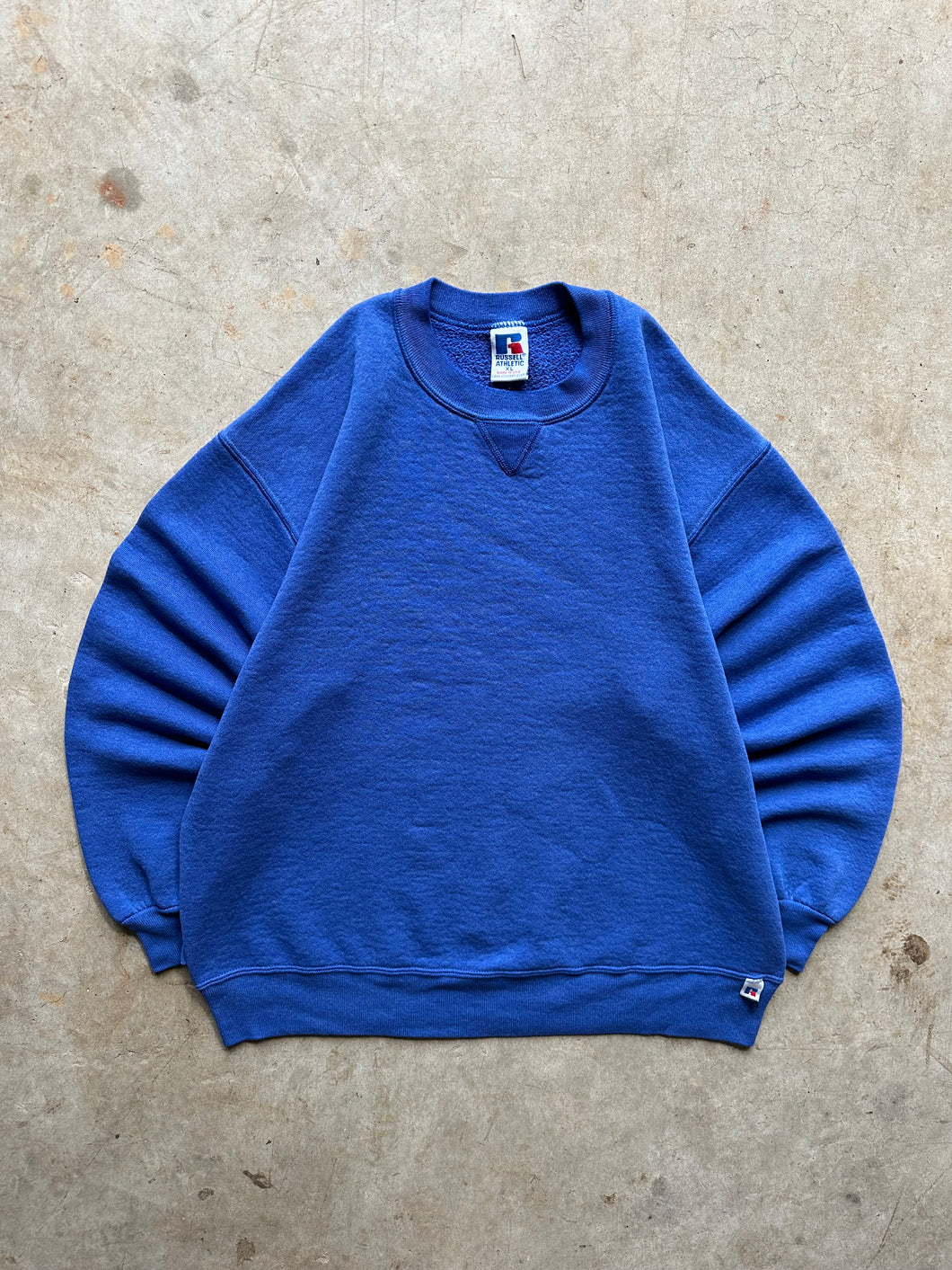 Vintage Russell Athletic 1990s Blue Essential Sweatshirt (Large)