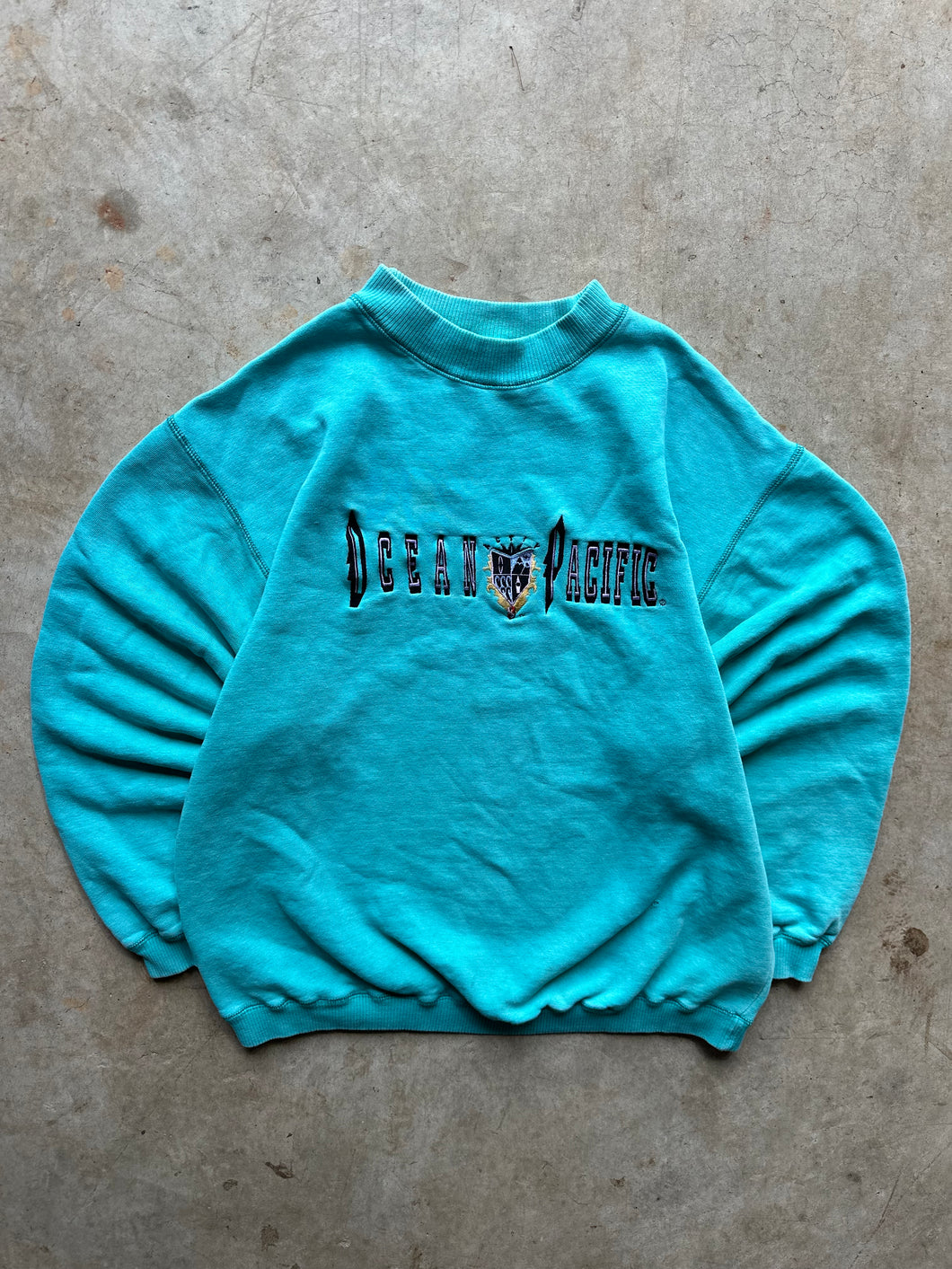 Vintage Ocean Pacific Surfwear Embroidered 1990s Sweatshirt (Medium)
